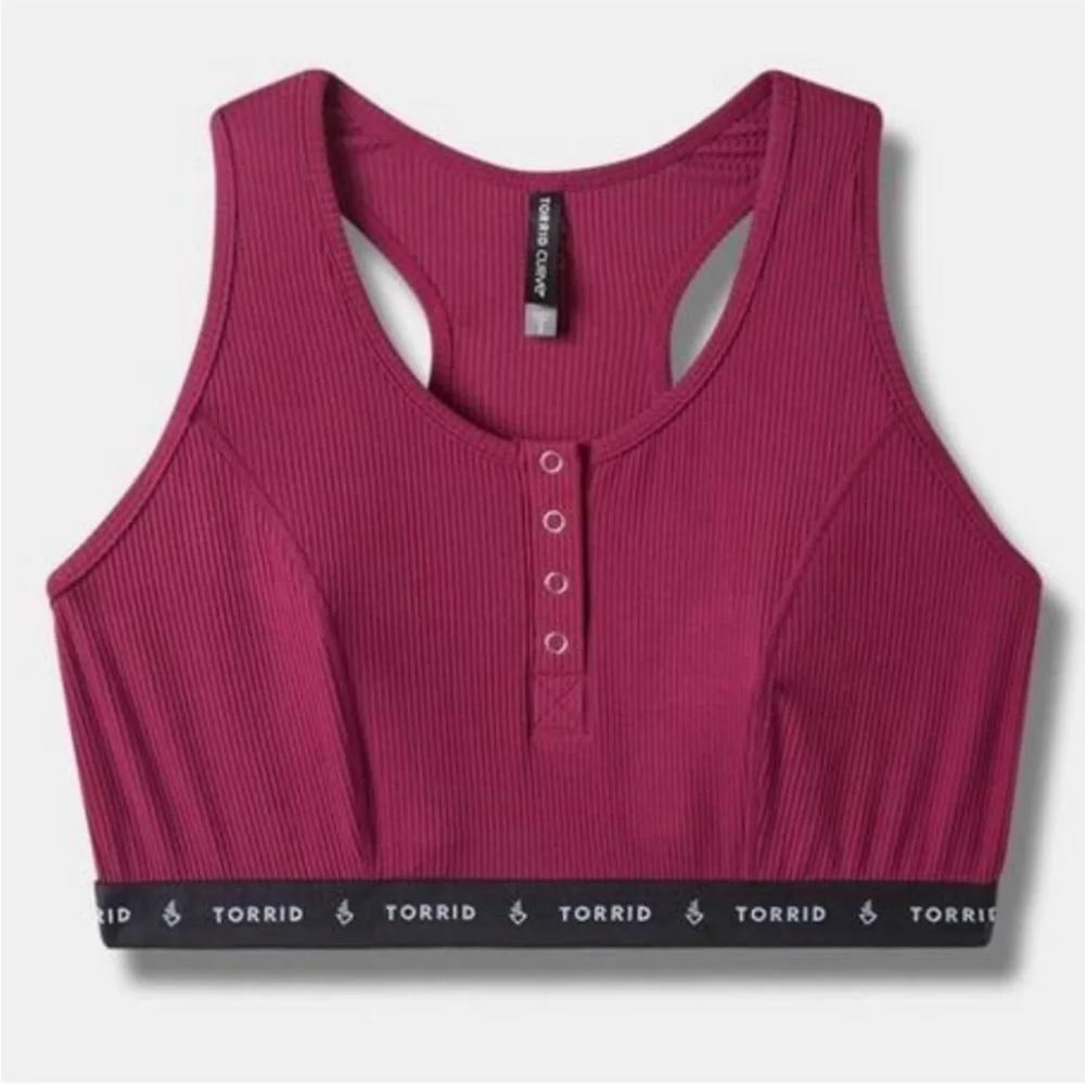 Torrid Lightly Lined Rib Henley Bralette - Picture 1 of 7